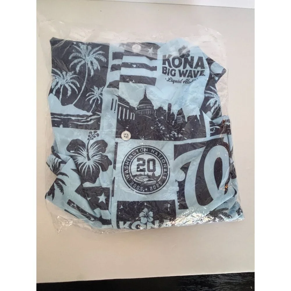 Washington Nationals 20th Anniversary Hawaiian Shirt 2XL Baseball Kona Big Wave - Picture 11 of 11